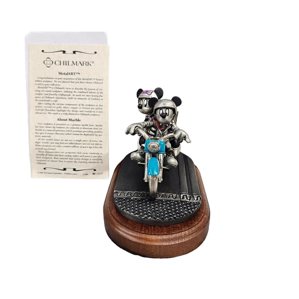 Chilmark Pewter Mickey Mouse Two Wheeling HEAD OUT ON THE HIGHWAY 439/950 USA